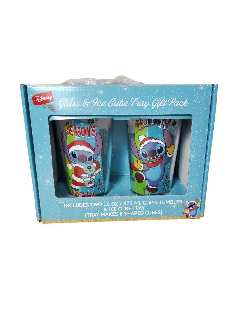 Disney Stitch Glass and Ice Cube Tray Set Gift Pack